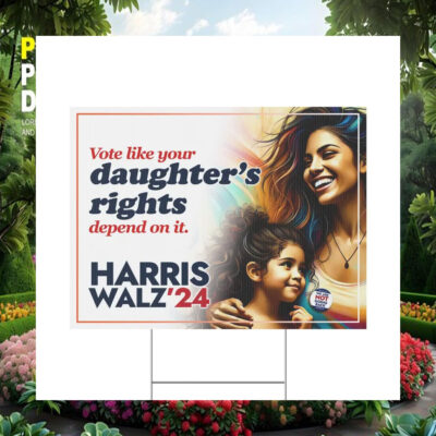 Vote Like Your Daughter's Rights Depend On It Harris Walz '24 Political Yard Sign