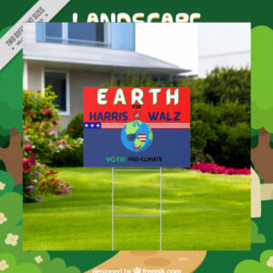 Vote Pro Climate Earth For Harris Walz Yard Sign