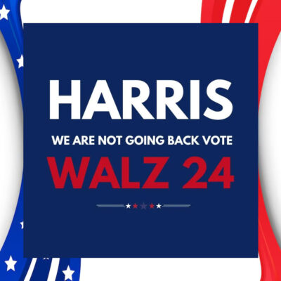 We Are Not Going Back Vote Harris Walz 24 Car Magnet