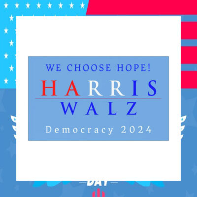We Choose Hope Harris Walz Democracy 2024 Car Magnets