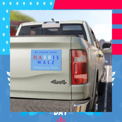 We Choose Hope Harris Walz Democracy 2024 Car Magnets