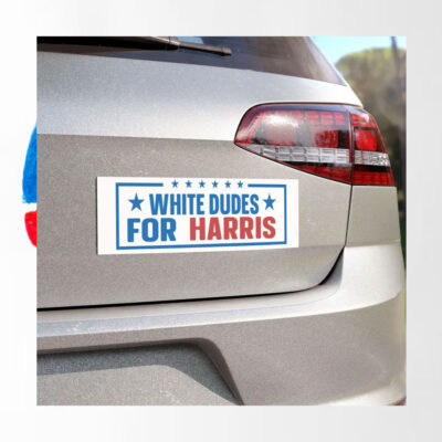 White Dudes For Harris 2024 Car Magnet