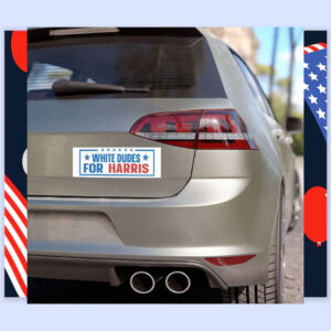 White Dudes For Harris 2024 Election Car Magnet