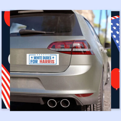 White Dudes For Harris 2024 Election Car Magnet